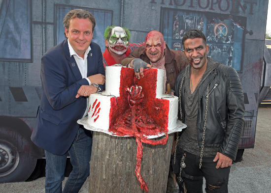 Michael Mack und Marc Terenzi feiern den Geburtstag der Horror Nights im Europa-Park. Bild: Europa-Park